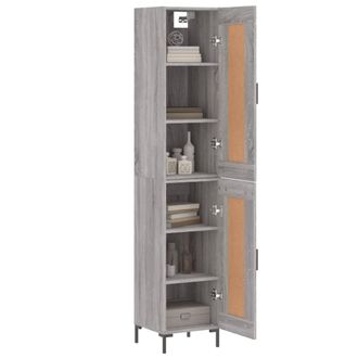 Berkfield Home Highboard Grey Sonoma 34.5x34x180 cm Engineered Wood