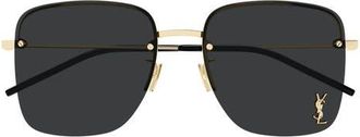 Saint Laurent 58mm Aviator Sunglasses in Gold at Nordstrom