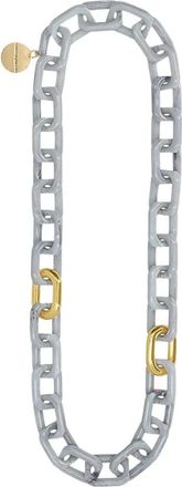Vanessa Baroni Marmeren en Gouden Schakelketting - Dames - Kettingen - Grijs - ONE Size - Accessoires