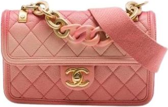 Chanel Pre-owned Sunset On The Sea Flap Bag - Dames - Vintage Schoudertas - Roze - ONE Size - Leer - Vintage