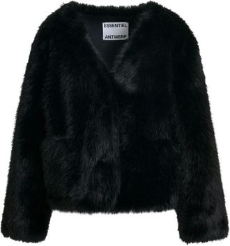 Essentiel Giacca in pelliccia sintetica - Nero