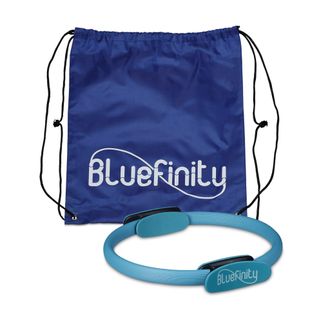 Relaxdays Bluefinity Aro Pilates, Anillo Ejercicio, Yoga, Resistencia, Deporte, Fitness, Pl&aacute;stico Reforzado, 1 Ud, 39 Cm, Turquesa