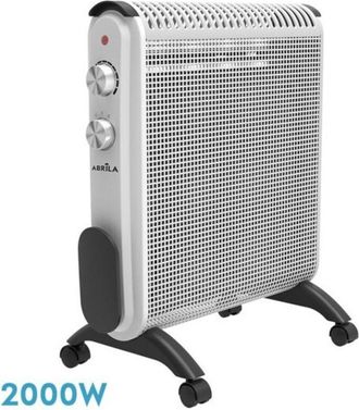 Fabrilamp Fabrilamp - Radiador De Mica Condor 2000w 2elementos Blanco/gris 2potencias,antivuelco,termostato,c/ruedas Y Asa 52x46x25cm