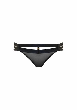 Bordelle Womens Art Deco Multi-Strap Thong In Black