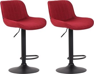 Clp Set de 2 Taburetes de bar regulable en Tela Rojo