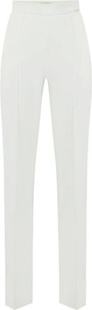 Elisabetta Franchi Broeken, Dames, Beige, XS, Polyester, Lichtgewicht Cr&ecirc;pe Stof Broek