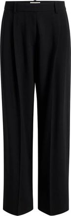 Khaite Pantaloni con pieghe e passanti per cintura - Nero