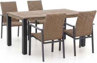 Manifesto Furniture Manifesto Villongo/ROUGH-S 160cm dining tuinset 5-delig stapelbaar