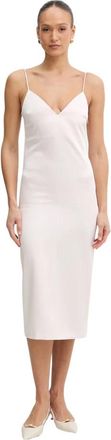 Twinset Spaghetti-band Duchesse Jurk - Dames - Casual kleedjes - Roze - XL - Polyester - Kleedjes