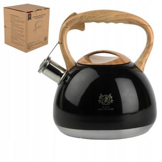 OEM Hervidor Tradicional De 3 Litros, Negro, Con Silbato, Para Inducci&oacute;n A Gas