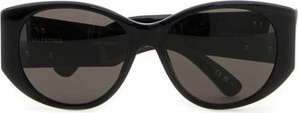 Balenciaga Womens Nano Acetate Round Sunglasses Black