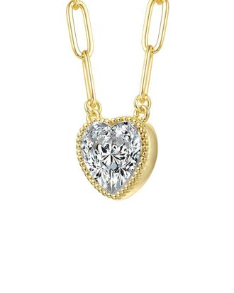 Rachel Glauber 14K Diamond Cz Chain Necklace