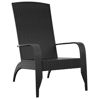 vidaXL Vidaxl - Silla De Jard&iacute;n Adirondack Rat&aacute;n Sint&eacute;tico Negro