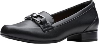Clarks Womens Juliet Echo Loafer, Black Leather, 7 UK