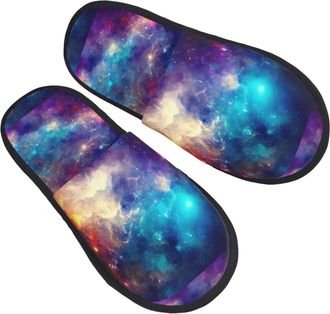 Generic Cotton Slippers Nebula And Milky Way Cozy Camping Slippers Non-Slip Anti-Slide Slipper For Hotel Women Winter M