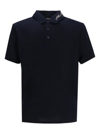 Emporio Armani Poloshirt met geborduurd logo - Blauw