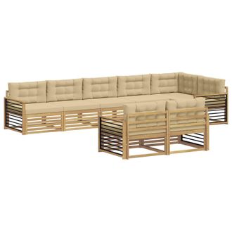 vidaXL Conjunto De Sof&aacute;s De Exterior 8 Uds. Y Beige Poli&eacute;ster Vidaxl