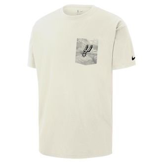 Nike San Antonio Spurs Courtside Nike Mens NBA Max90 T-Shirt in White | HQ9418-133