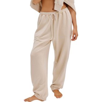 Free People Slow it Down Cotton Blend Joggers in Morning Oat at Nordstrom, Size X-Small