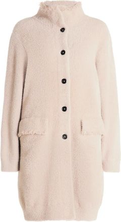 AMBER & JUNE Truien & Vesten, Dames, Beige, S, Gezellig Gebreid Jack met Borstzak