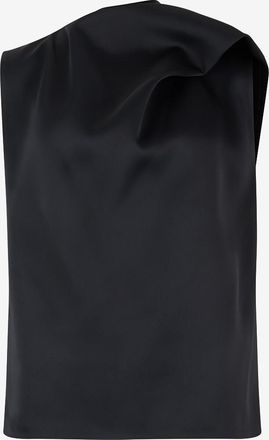 Khaite &Auml;rmelloses Satin-Cr&ecirc;pe-Top mit asymmetrischem Ausschnitt Loe
