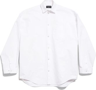 Balenciaga (WMNS) Balenciaga Outerwear Shirt Large Fit White 794462TQM309140
