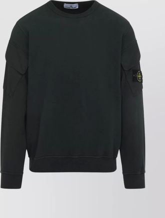 Stone Island cotton logo crewneck sweatshirt