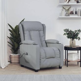 vidaXL Vidaxl - Sill&oacute;n Reclinable El&eacute;ctrico Tela Gris Claro