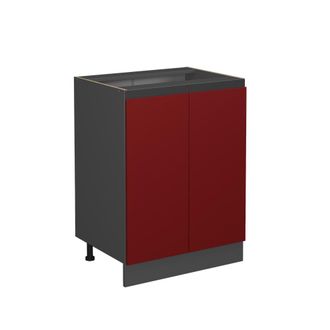 Vicco Mueble Bajo De Cocina R-line, Rojo, 60 Cm En Forma De J, Sin Encimera