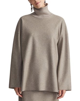 Lafayette 148 New York Reversible Combo Wool & Cashmere-Blend Turtleneck Top