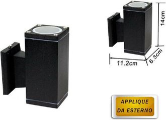 Trade Shop Trade Shop Traesio - Trade Shop - Applique A Parete Per Esterno Giardino Ip55 Lampada Lampadina Attacco Gu10 - Negro