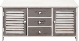 Mobili Rebecca Mobili Rebecca - Rebecca Mobili Panca Credenza 3 Cassetti 2 Ante Legno Bianco Grigio 44x90x34