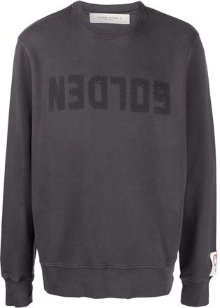 Golden Goose Goldene Gans Golden Ms Regul&auml;res Sweatshirt aus Baumwolljersey im Used-Look mit Logo
