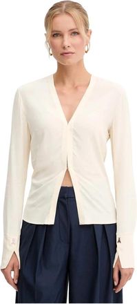 Patrizia Pepe Essenti&euml;le Blouse - Dames - Overhemden - Beige - S - Overhemden