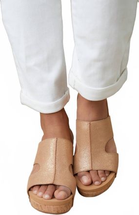 Corkys Womens Walk Away Wedge Sandals In Rose Gold