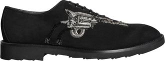 Dolce & Gabbana Zwarte Su&egrave;de Sicilia Veterschoenen Formele Schoenen - Heren - Veterschoenen - Zwart - 41 1/2 EU - Su&egrave;de - Schoenen
