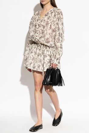 Golden Goose Patterned Dress, Womens, Cream