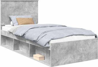 vidaXL Bed Frame Concerte Grey 90 x 190 cm Solid Pine Wood vidaXL