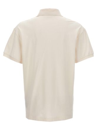Palm Angels Monogram Embroidered Cotton Piqu&eacute; Polo Shirt - White