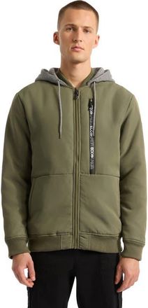 Ecko Mens Dont Give Up Faux Shearling Varsity Jacket in Olive at Nordstrom, Size Xxx-Large S