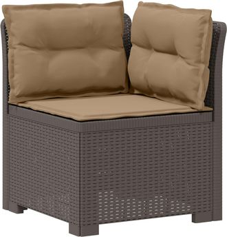 vidaXL Sill&oacute;n Individual De Jard&iacute;n Con Cojines Apariencia De Ratan Pp Vidaxl