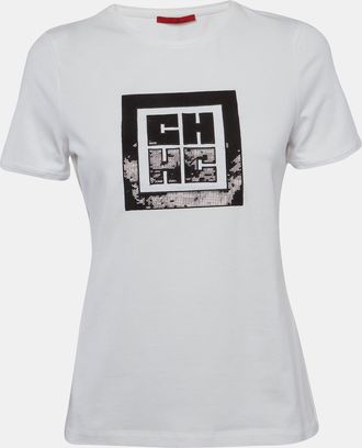 Carolina Herrera White Embroidered Jersey T-Shirt