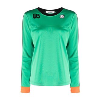 Wales Bonner Wales Bonner, Tops, Dames, Groen, S, Polyester, Commune Long Sleeve Tee