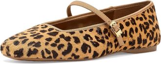 Birdies Hummingbird Mary Jane Haircalf Womens Dress Flat Shoes Leopardprint Haircalf : 6.5 M
