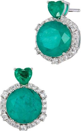 Savvy Cie Jewels Silver Cz Stud Earrings