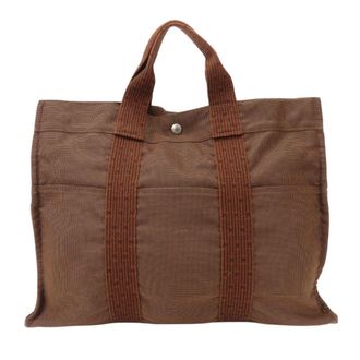 Herm&egrave;s Brown Polyester Tote Bag (Pre-Owned)