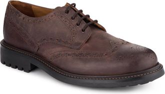Jones Bootmaker Mens Bushwick1 Buffalo Leather Brogues - Brown - Size UK 8