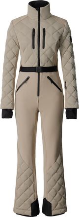 Mackage Inga Quilted Bonded Fleece ski Suit - Taupe - M (UK12 / M)