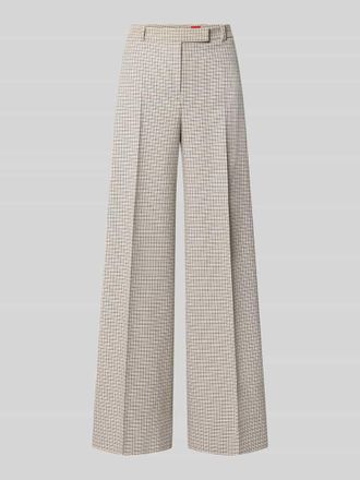 HUGO BOSS Weite Hose aus Baumwoll-Mix Modell Herberta in Offwhite, Gr&ouml;&szlig;e 32