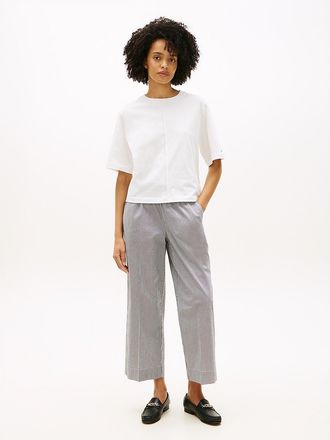 Tommy Hilfiger Womens Pull-On Wide-Leg Ankle Pant - Navy - XXS